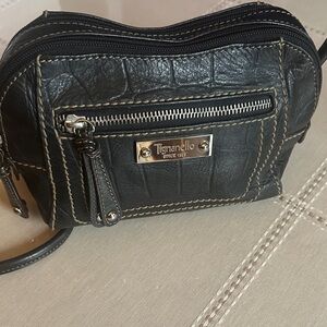 Tignanello Black Textured Crossbody Bag